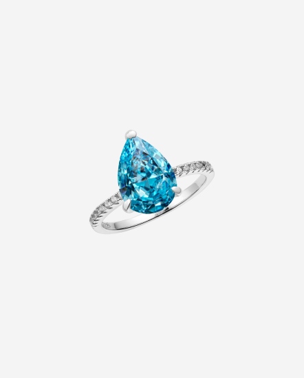 Luna Ring Aquamarine-水滴大藍鑽戒指
