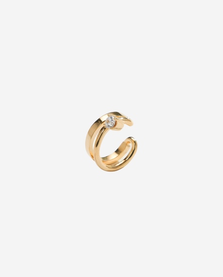 Inclusivo Dimond-小鑽鏤空C型耳扣/單