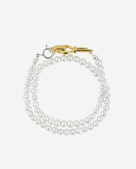 Knot and Pearl-金繩結小珍珠串手鍊