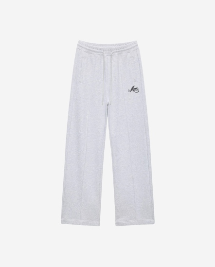 草寫Logo抽繩棉褲/淺灰色