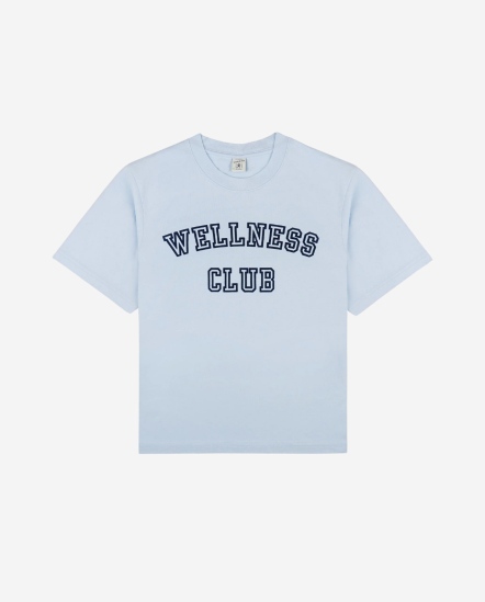 Wellness Club-藍框標語短袖T