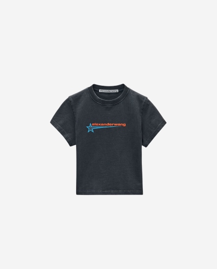 流星Logo短袖T/腰身/黑色