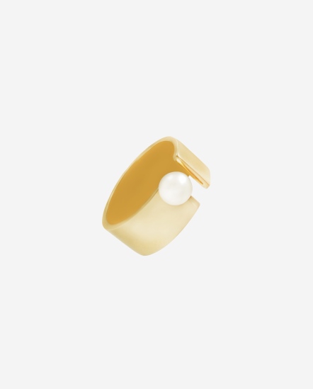 Open Gap Pearl-單珍珠寬版戒