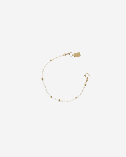 Mini Pearl With Golden Bean-迷你珍珠金球手鍊