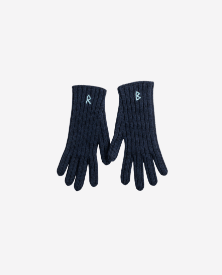 RB字羊毛手套/深藍