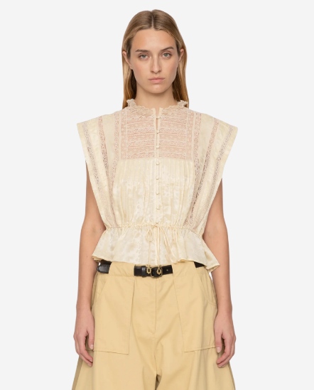 Ethel蕾絲花邊抽繩無袖衣