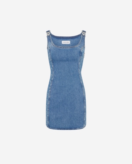 側拼雷射月亮吊帶洋裝