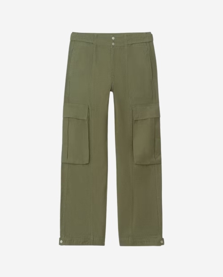 WS24WPA014高腰口袋工裝褲/軍綠