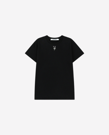 愛心吊墜短袖T/黑色