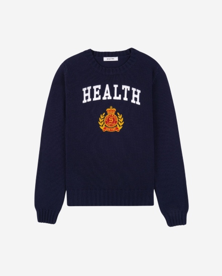 NY Health Crest-稻穗徽標Health毛衣/深藍色