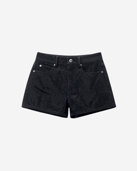滿版燙鑽牛仔短褲