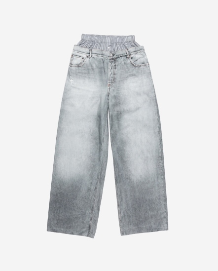 內搭褲頭水洗牛仔長褲