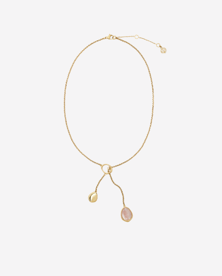 Halo - Coral雙墜水晶項鍊 草莓晶