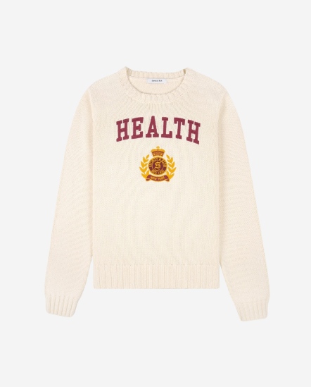 NY Health Crest-稻穗徽標Health毛衣/奶油色