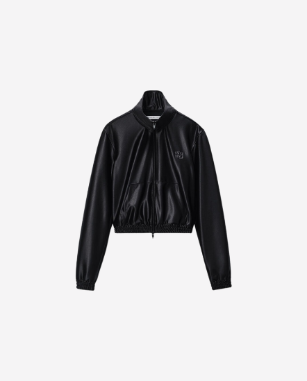 光澤面立領外套