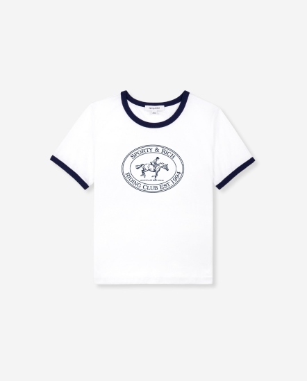 Riding Club-馬術徽標撞色邊短袖T