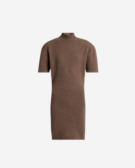 高領合身針織洋裝