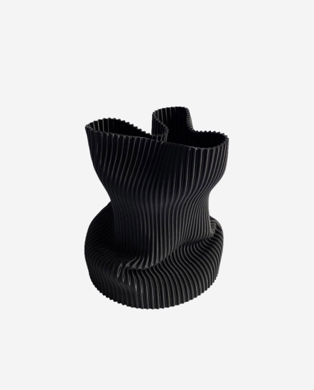 Folding Vase-3D曲線花瓶S/15*12.5/黑色