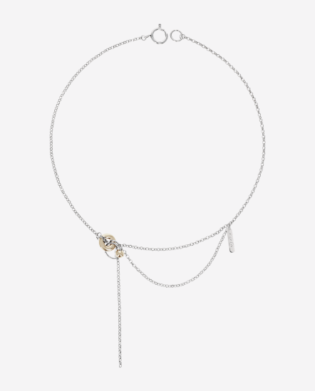 KALI-雙層素鍊條金圈項鍊