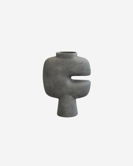 Tribal Vase Medio-缺口花瓶22*9*30/深灰