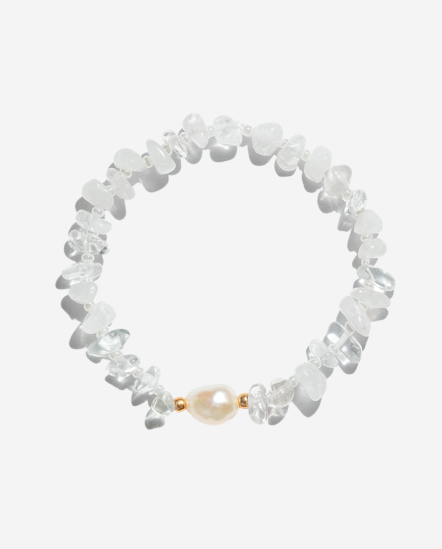 Clear Quartz & Pearl 白水晶+珍珠手鍊