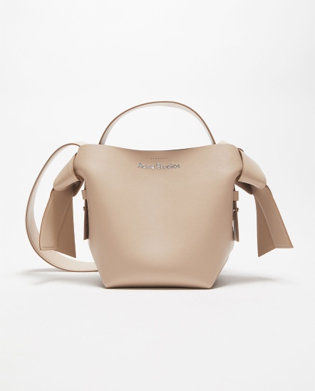 Musubi牛皮扭結中包21*20*15/灰褐色