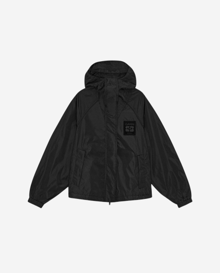 蝴蝶徽標尼龍連帽外套