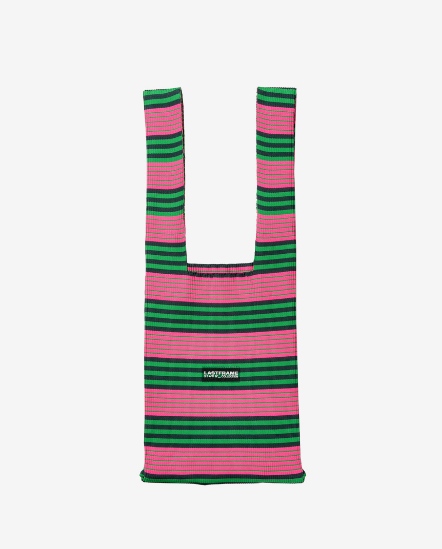 L22205 Multicolor Stripe粉針織條紋手袋/綠色