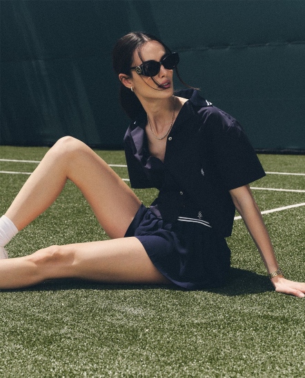 Sporty & Rich ロゴ刺繍入り　ベロアポロ　クリーム ADAM ET ROPÉ FEMME(アダム エ ロペ ファム) / 【Sporty&Rich