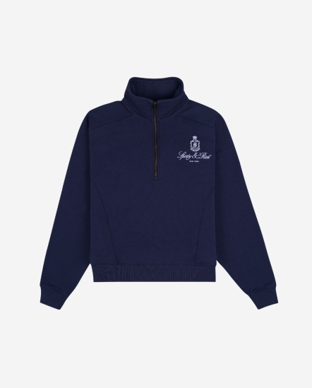 Vendome Quarter-徽標半拉鍊高領衛衣