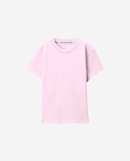 前領品牌Logo短袖T/直筒/嬰兒粉