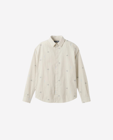 緹花羔羊條紋襯衫
