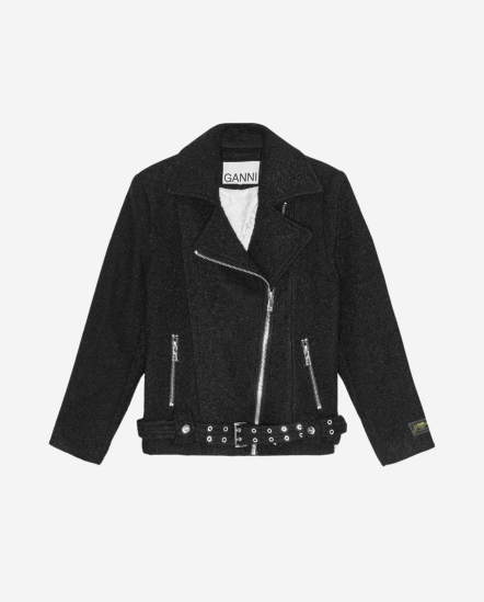 紋理紗線騎士外套