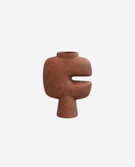 Tribal Vase Medio-缺口花瓶22*9*30/深棕咖