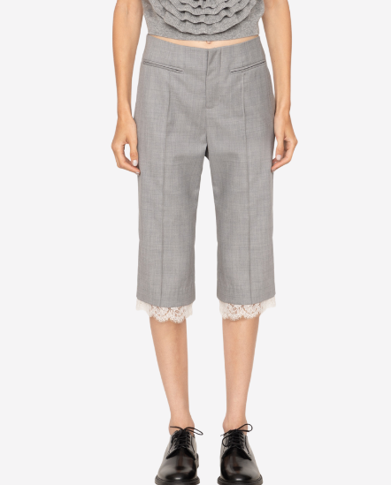 Fiora蕾絲花邊西裝五分褲