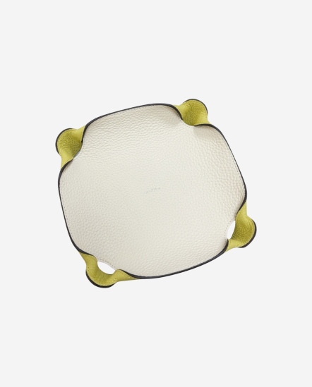 Ciao立體牛皮收納盤/奶昔白