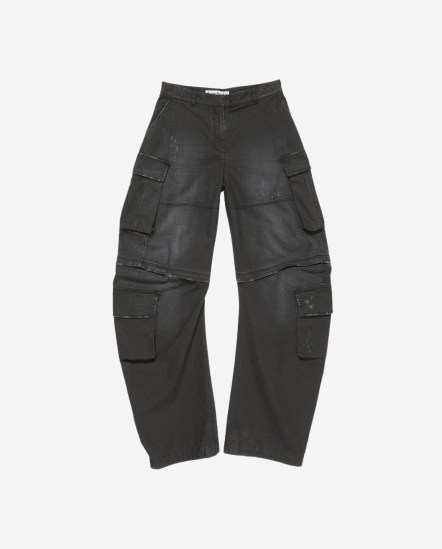 格線多口袋工裝褲