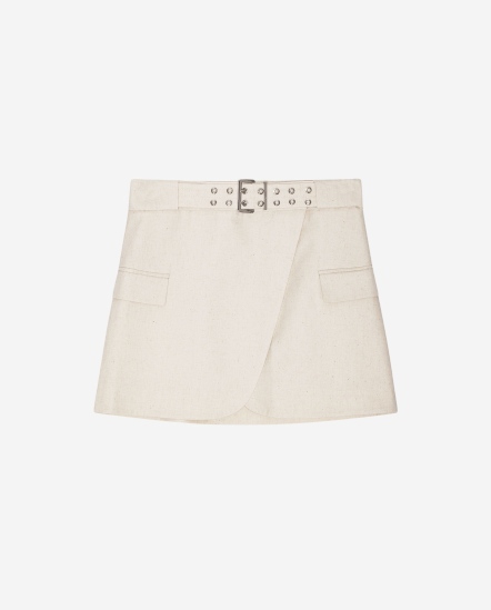 交疊皮帶短裙