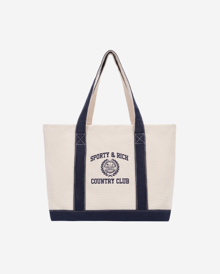 Varsity Crest-撞色條徽標Logo帆布包