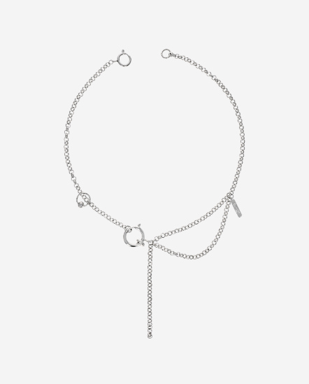 JAY-鍊條銀圈雙層項鍊