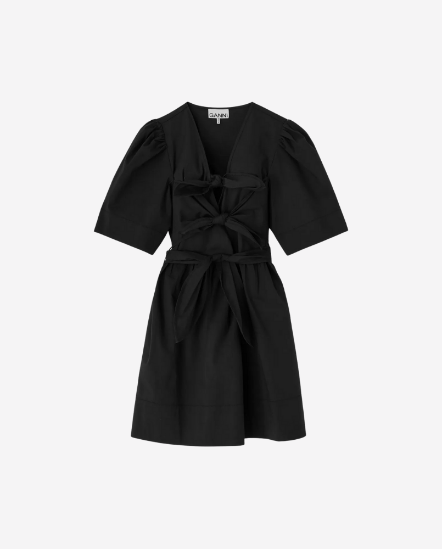 綁帶開襟短袖洋裝