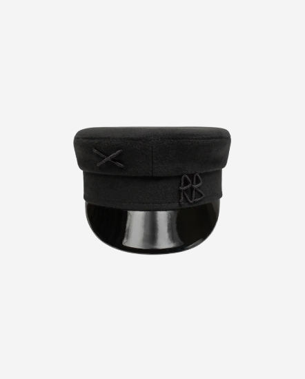 RB粗字黑帽簷毛料軍帽