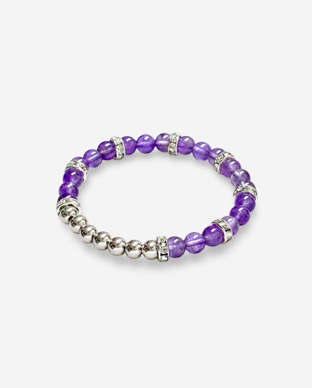 紫映凝光 紫水晶 水晶手串 6mm