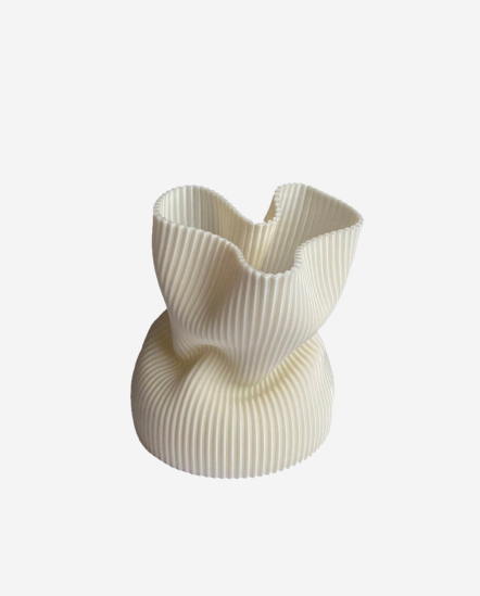 Folding Vase-3D曲線花瓶S/15*12.5/白色