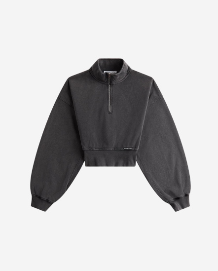 半拉鍊短版衛衣