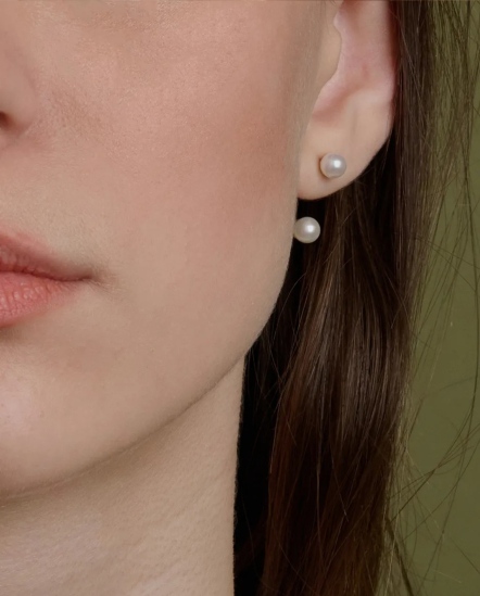 Arch Pearl-弧形雙珍珠耳環