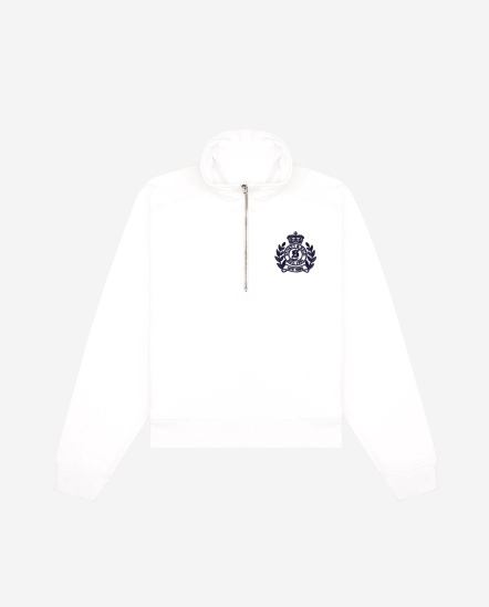 H&W Crest-稻穗徽標半拉鍊高領衛衣
