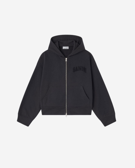 GANNI絨布貼帽T外套