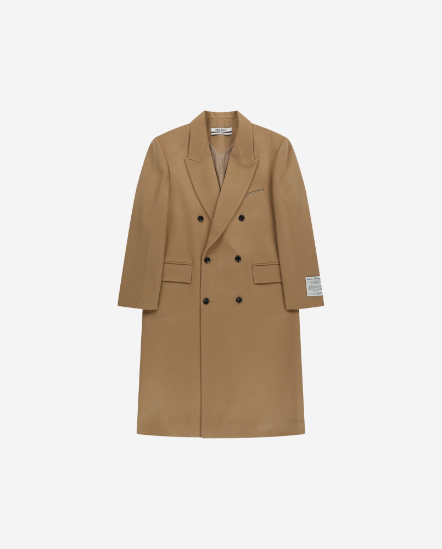 雙排扣毛料大衣外套