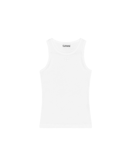 蝴蝶徽標素面背心/白色